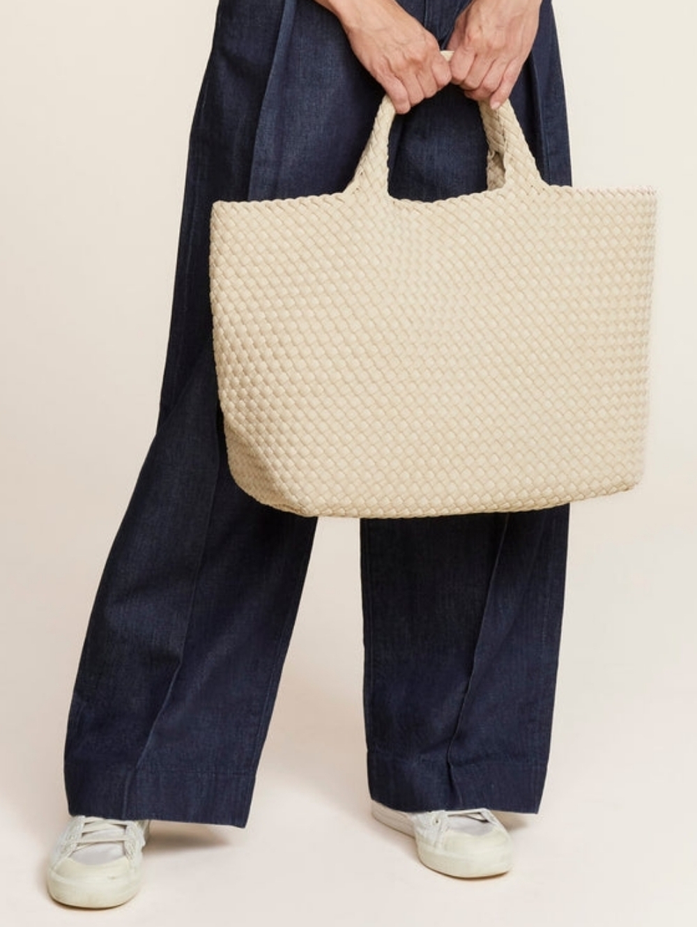 LIKE NEW NAGHEDI ST BARTHS LARGE TOTE BAG - ECRU - Picture 3 of 10